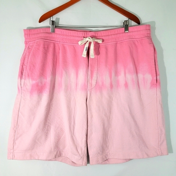 TOMMY JEANS Unisex Pink Tye Die 100% Cotton Short Size XXL Elastic Waist Pockets - Picture 1 of 12